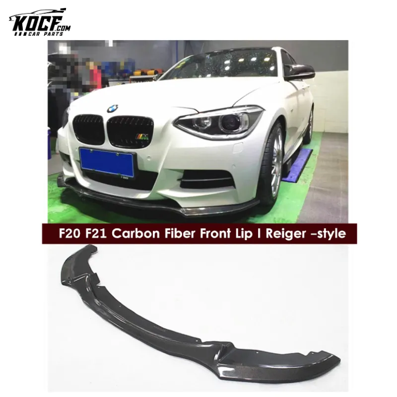 11-14 Riege style carbon fiber front bumper lip splitter spoiler for BMW F20 1 series M135i M140I M-tech bumper