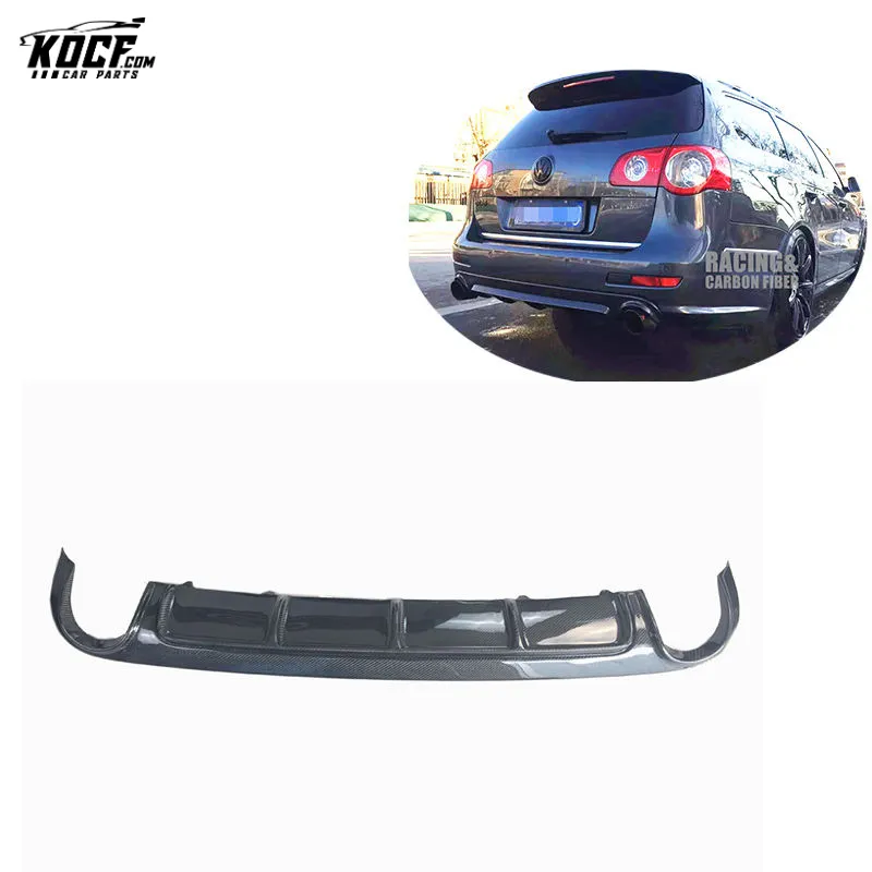 2008-2011 Fin style carbon fiber rear diffuser valance lip for VW PASSAT R36