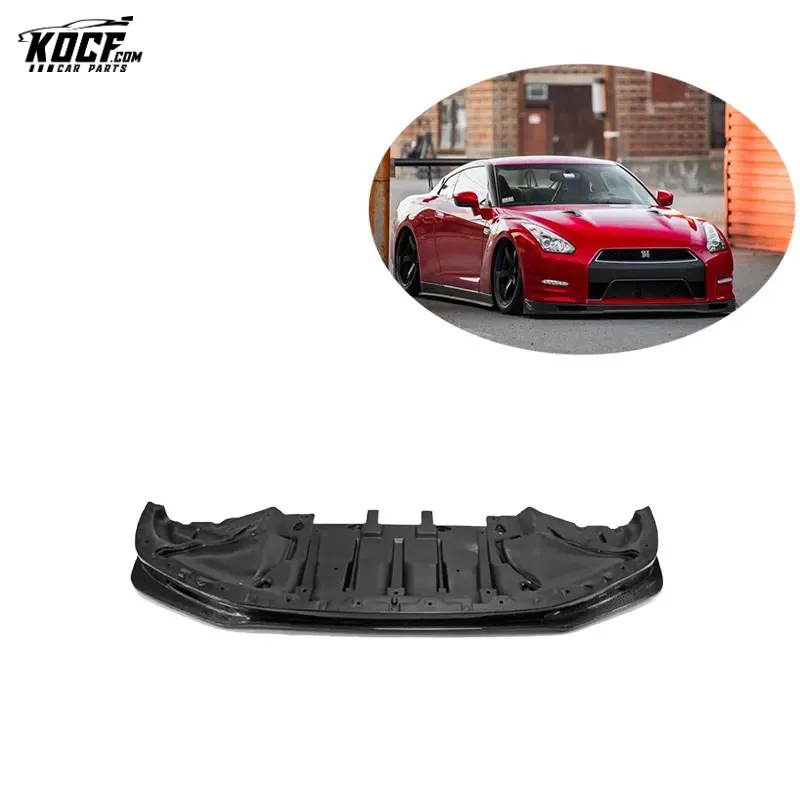 2012-2016 Front Bumper Lip With Brake Duct Spoiler Air Chin Body Kit NSM Style Carbon Fiber Fit For Nissan GTR R35