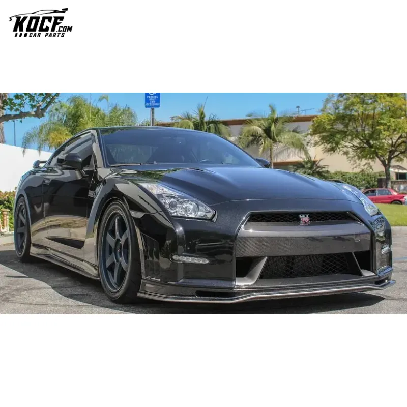 2012-2016 Front Bumper Lip With Brake Duct Spoiler Air Chin Body Kit NSM Style Carbon Fiber Fit For Nissan GTR R35