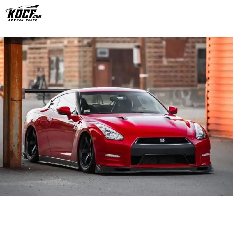 2012-2016 Front Bumper Lip With Brake Duct Spoiler Air Chin Body Kit NSM Style Carbon Fiber Fit For Nissan GTR R35