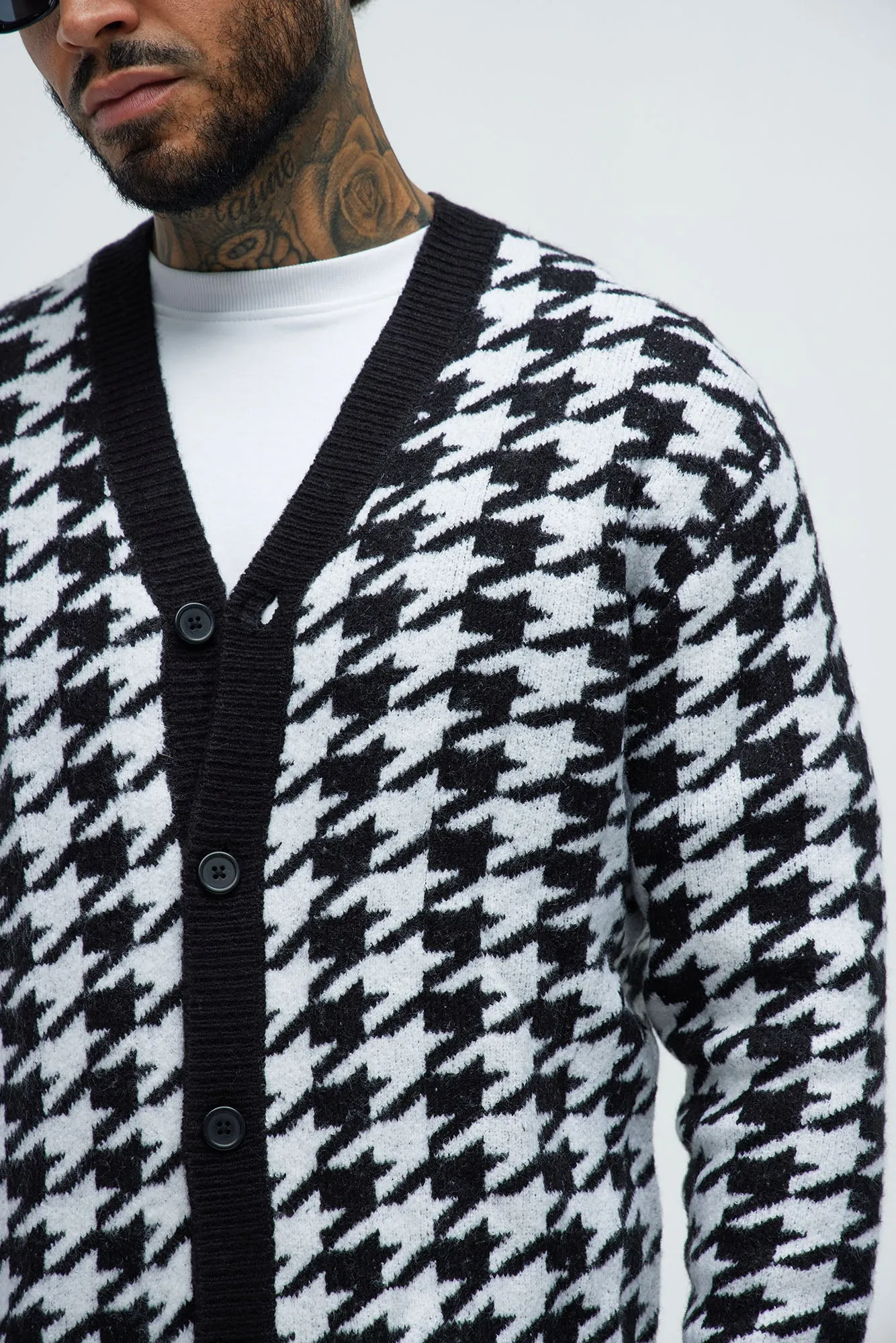 All Around Hound Cozy Cardigan - Black/White