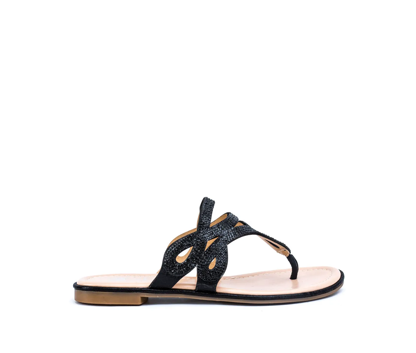 Amelia Black Flat Sandals