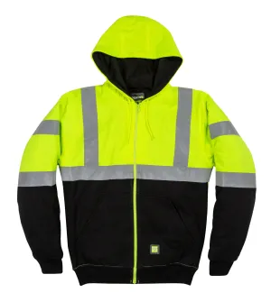 Berne Mens Yellow Fleece Hi-Vis Class 3 Hoodie 2XL TALL