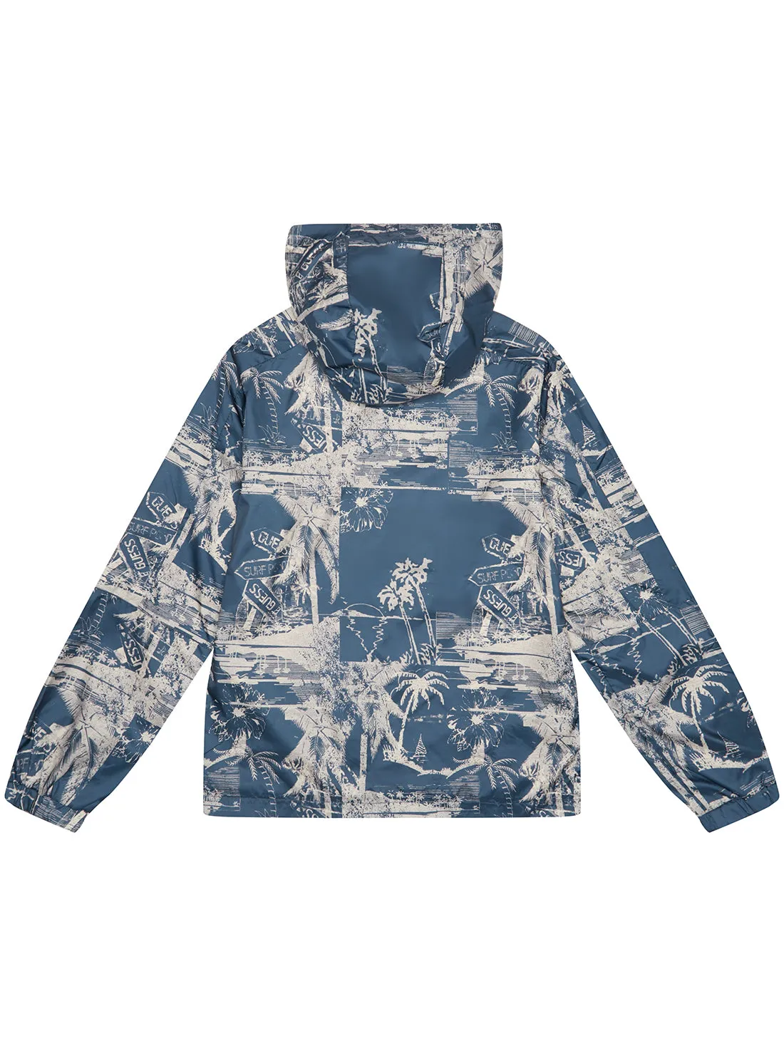 Blue Hooded Long Sleeve Windbreaker (7-16)