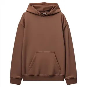 Brown Solid Plus Size Hoodie