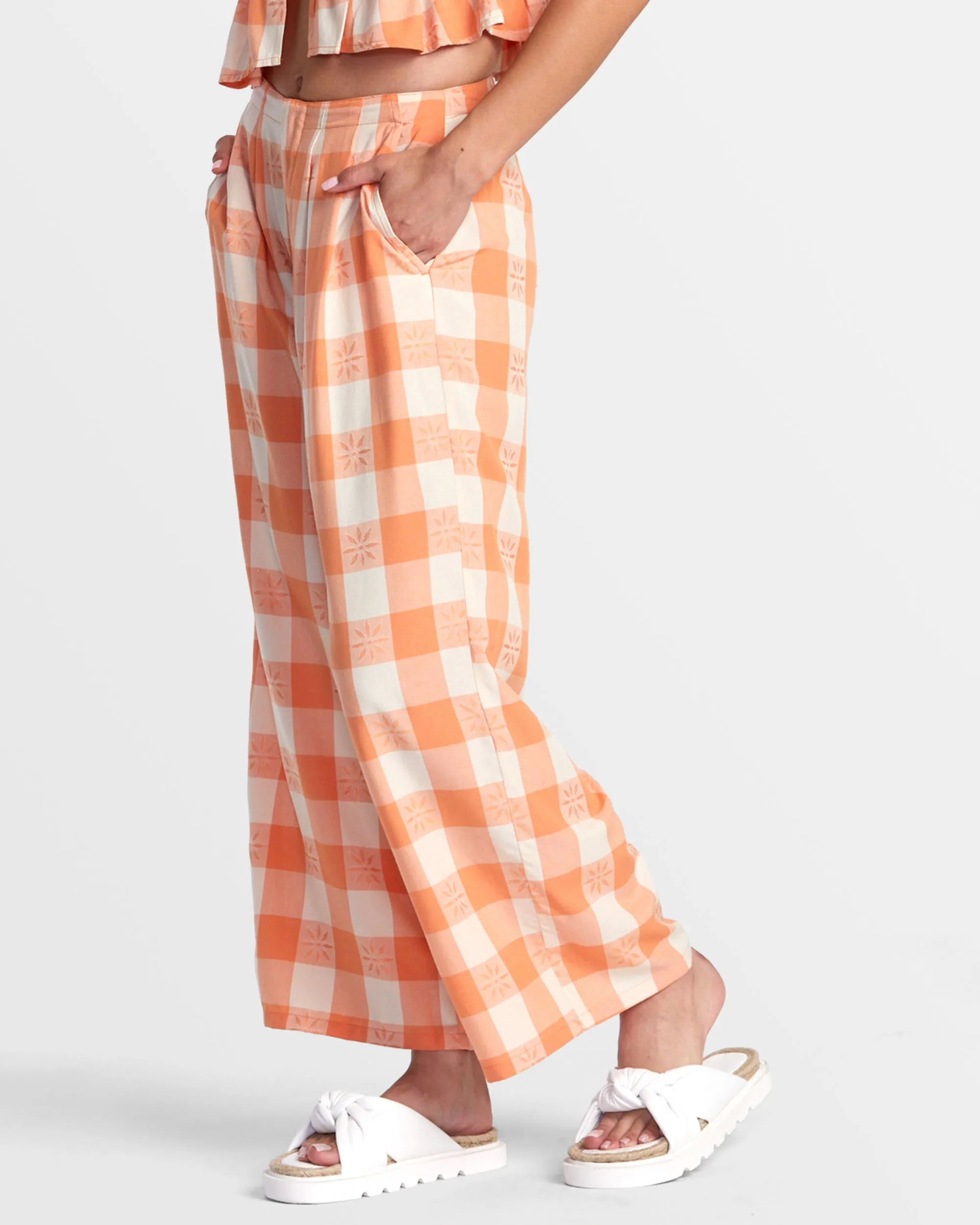 Callum Printed Wide Leg Pants - Copper Tan