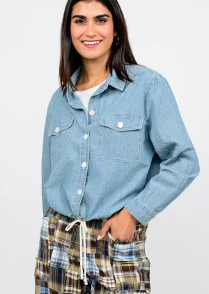 CHAMBRAY DRAWSTRING JACKET