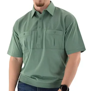 Classics by Palmland Two Pocket Knit Short Sleeve Banded Bottom Shirt 6010-656 Sage