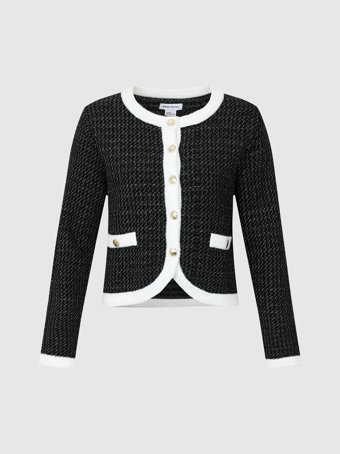 Crew Neck Knitted Cardigan