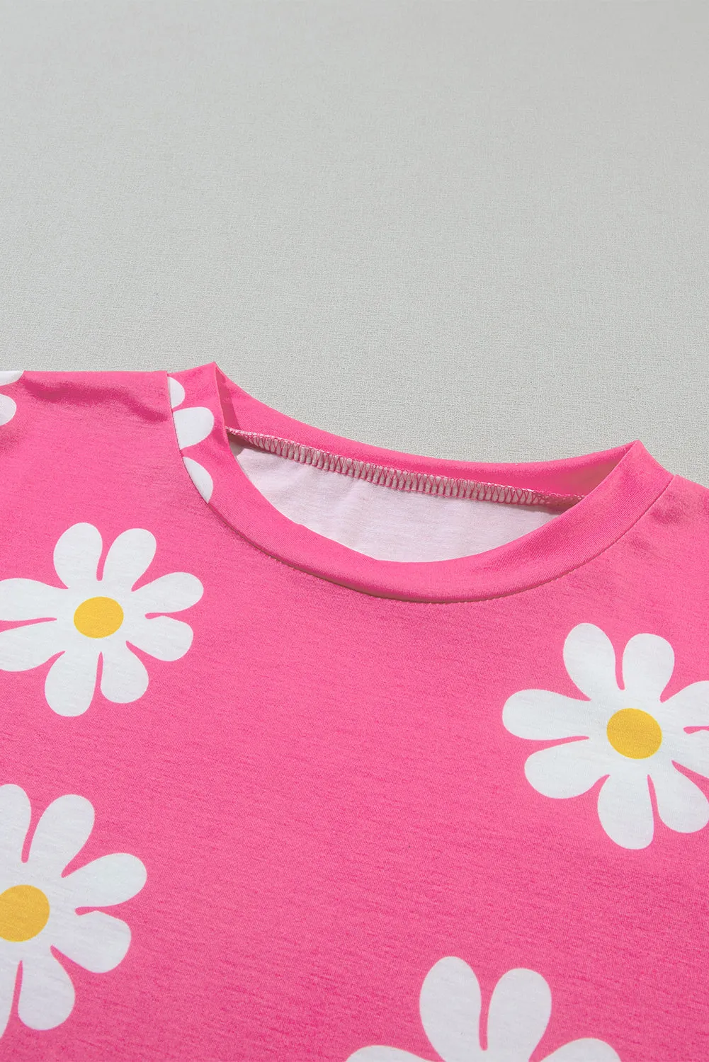 Daisy Printed Crewneck T Shirt