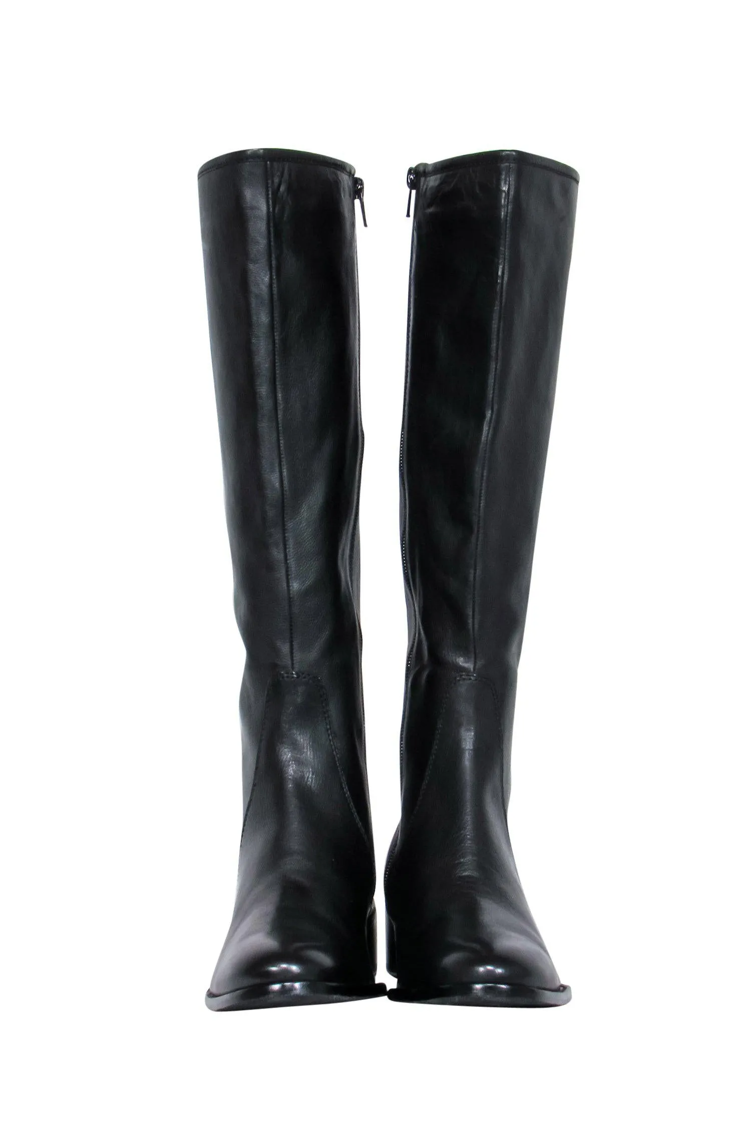 Delman - Black Leather Heeled Riding Boots Sz 9