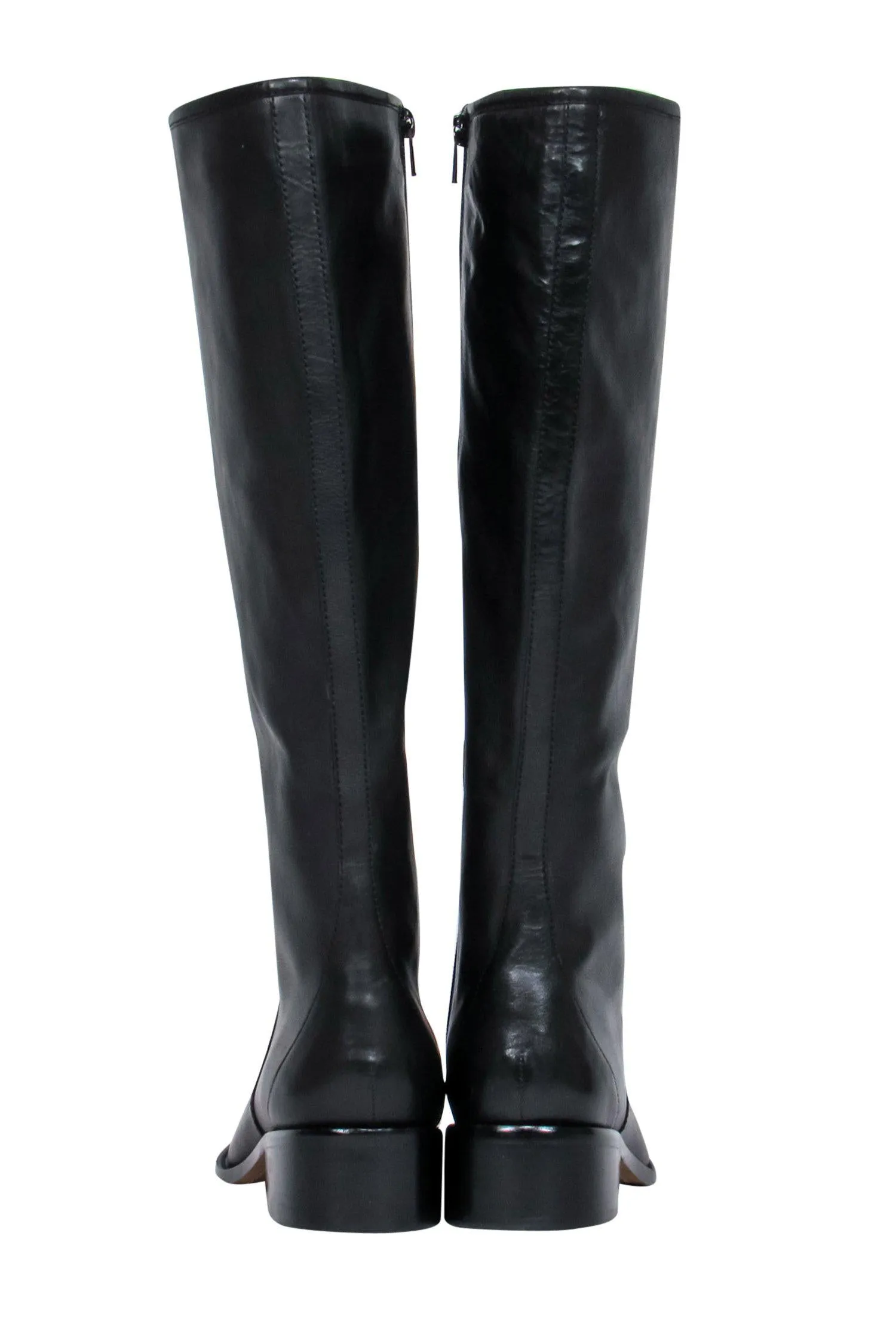 Delman - Black Leather Heeled Riding Boots Sz 9