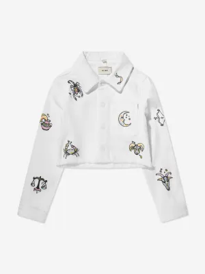 DL1961 Girls Manning Star Signs Jacket in White