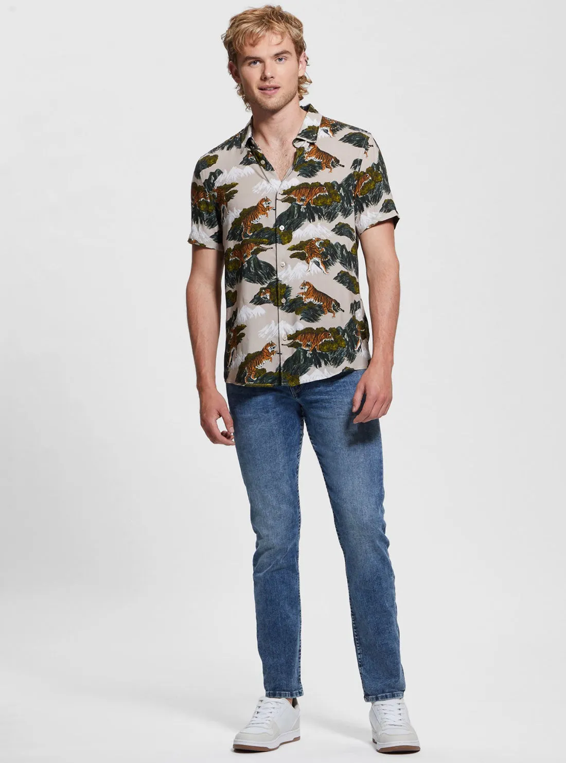 Eco Multi Short Sleeve Tiger Print Shirt