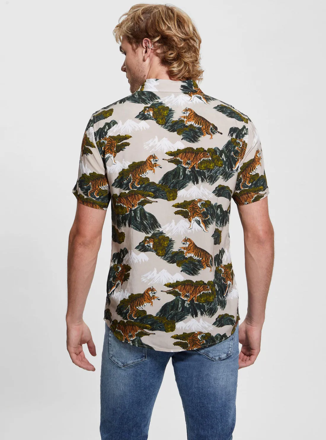 Eco Multi Short Sleeve Tiger Print Shirt