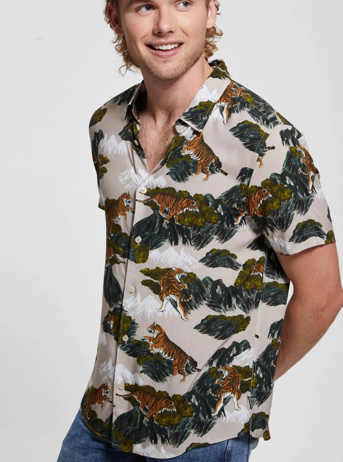 Eco Multi Short Sleeve Tiger Print Shirt