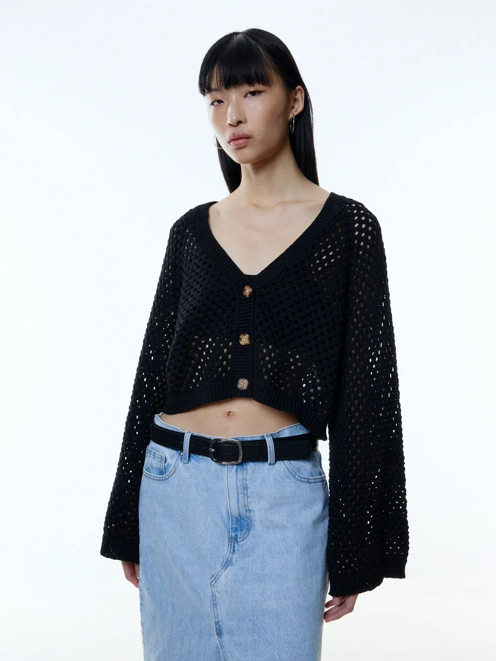 Edited Vivienne knitted cardigan, black