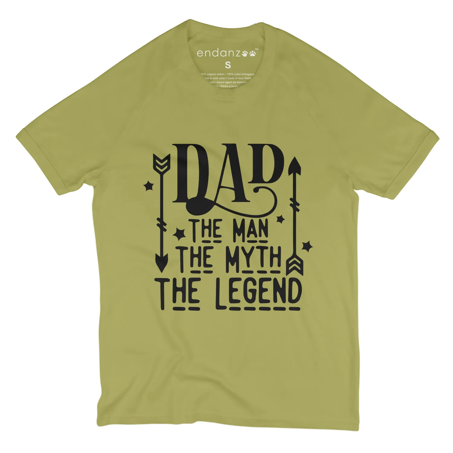 Endanzoo Organic Adult Men Short Sleeve T-shirt for Dad - Man, Myth, & Legend