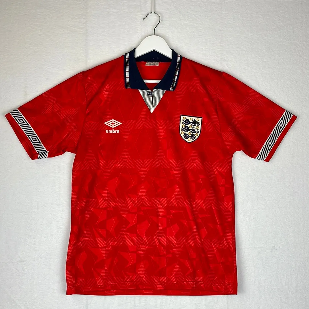 England 1990 Away Shirt - Small Mens - Very Good Condition - Vintage England Shirt