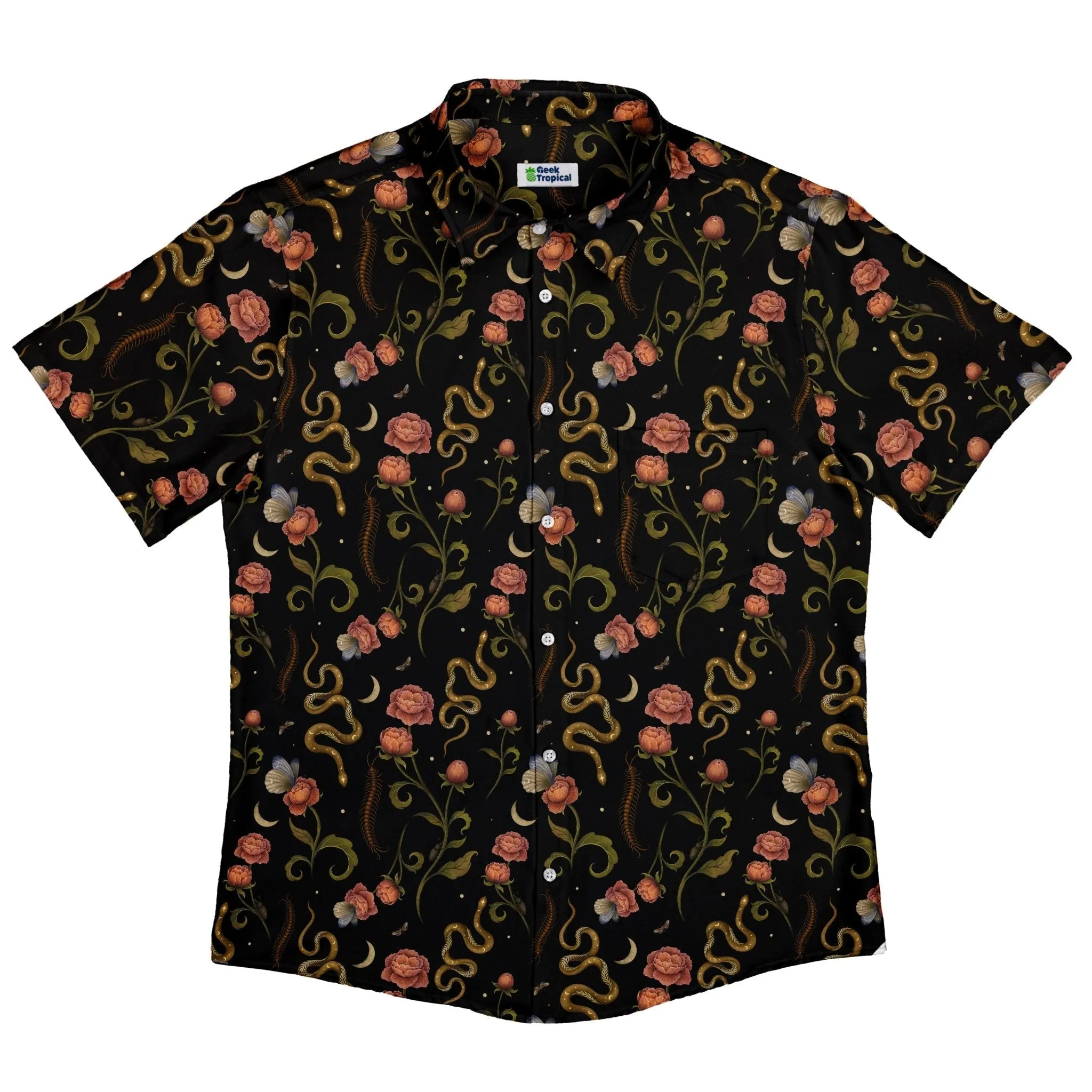 Episodic Serpent Garden Pink Space Button Up Shirt