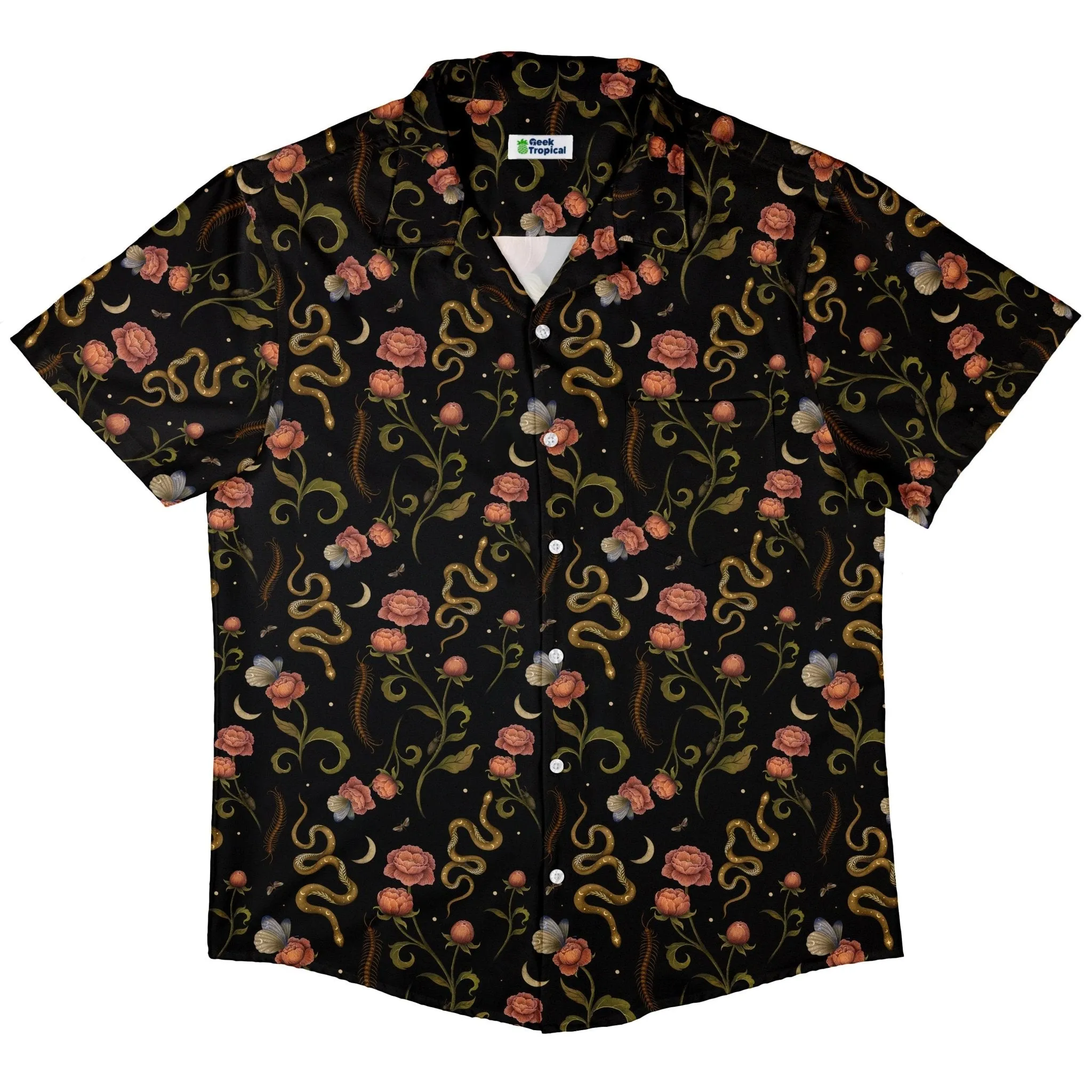 Episodic Serpent Garden Pink Space Button Up Shirt