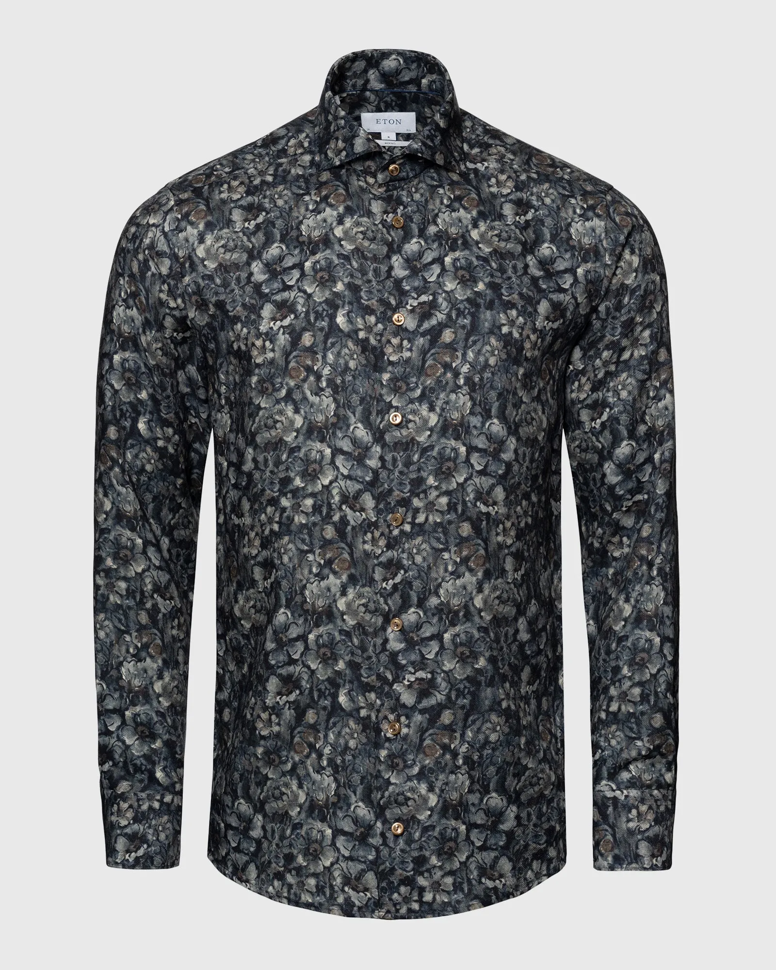 ETON 100010284 BLUE FLORAL SLIM SC SHIRT