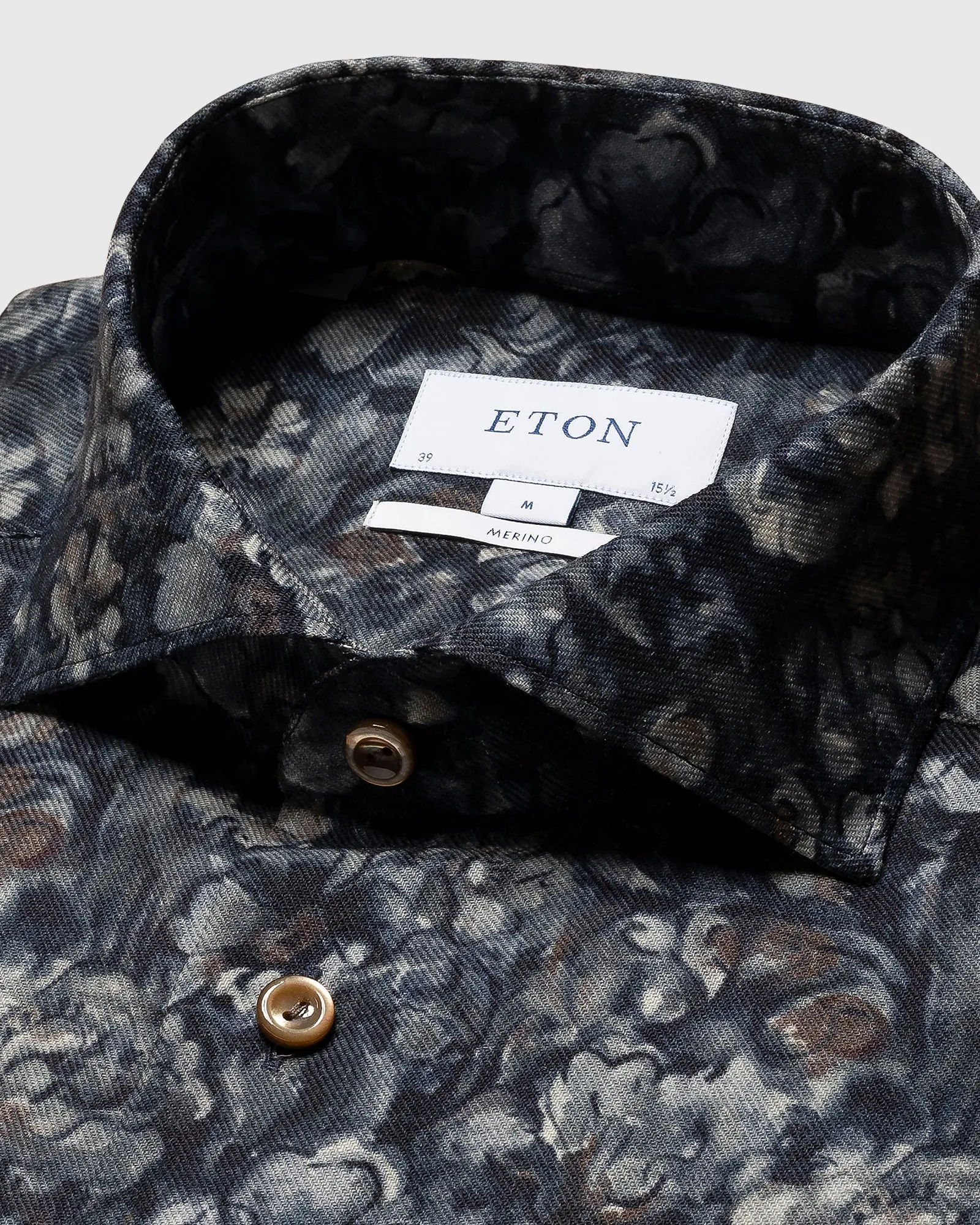 ETON 100010284 BLUE FLORAL SLIM SC SHIRT