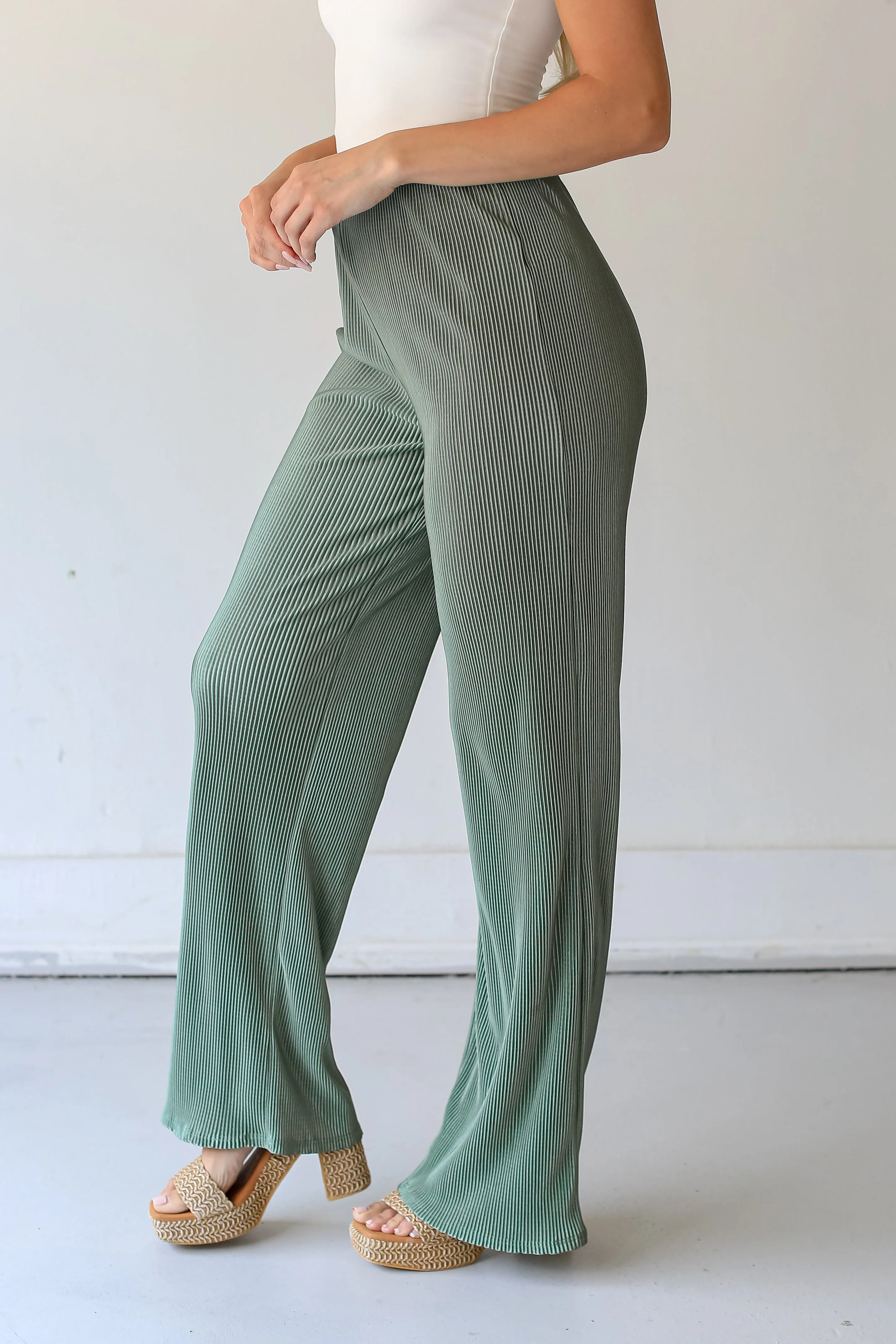 FINAL SALE - Divinely Dynamite Plisse Satin Pants