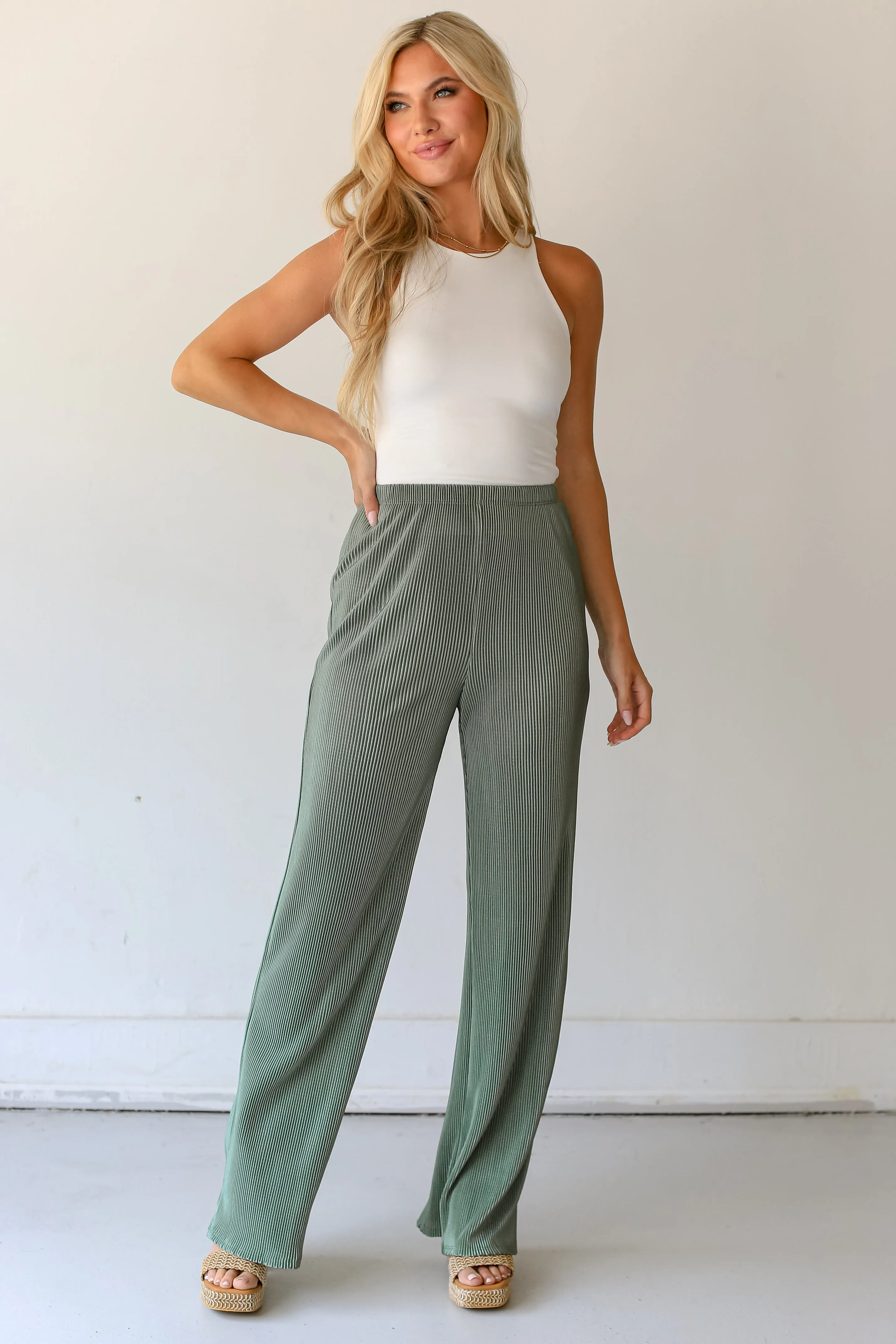 FINAL SALE - Divinely Dynamite Plisse Satin Pants