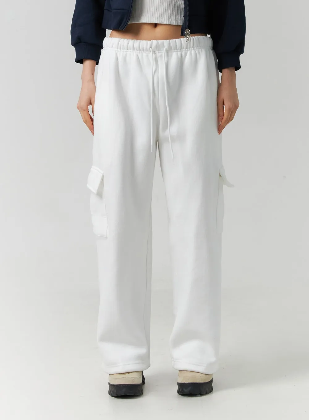 Flowy Drawstring Plush Wide Pants ID305