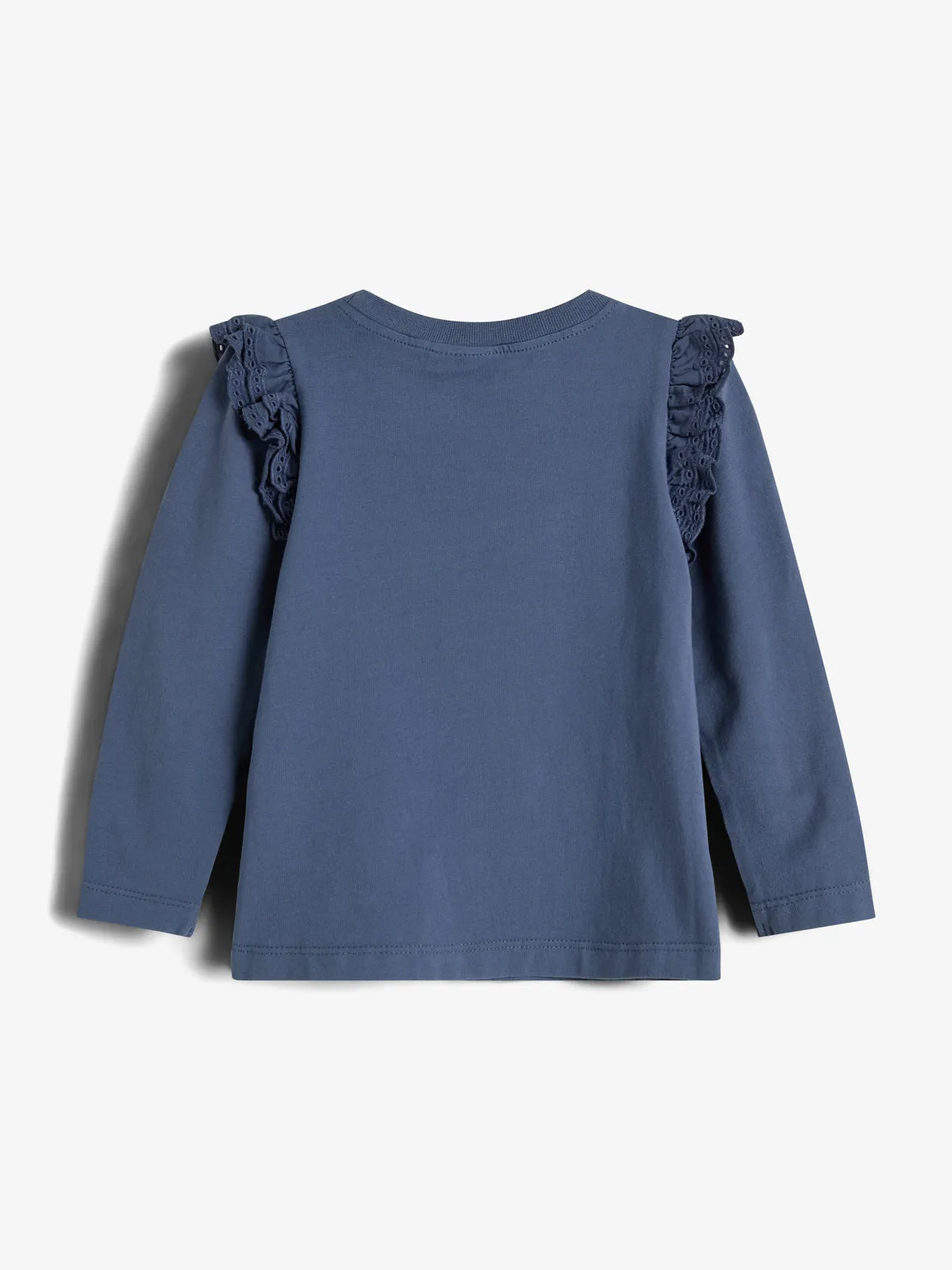 Frill Cap Jersey Blouse - Little - Vintage Blue