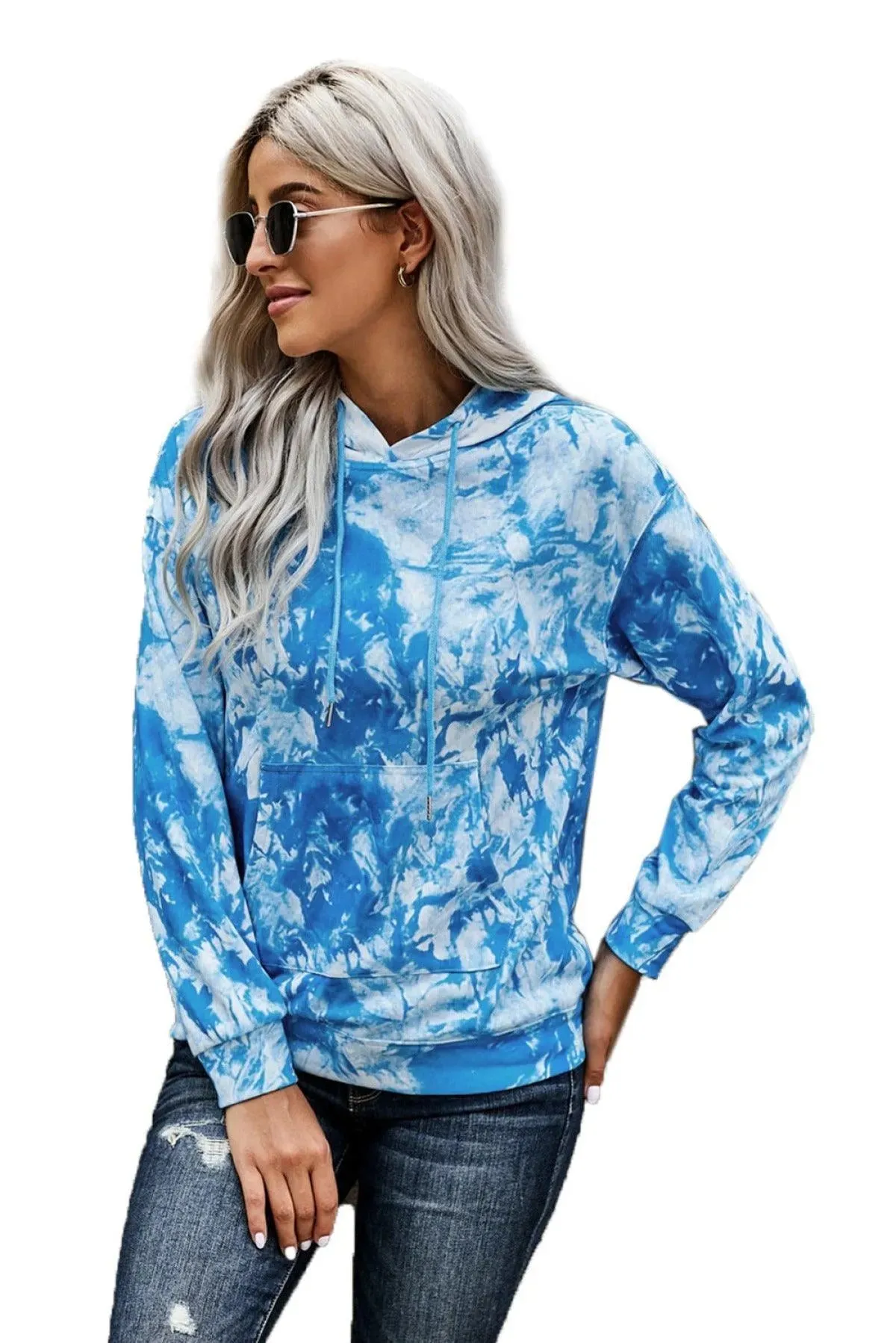 Get Cozy Tie-Dye Print Pullover Hoodie - Perfect for Ladies!