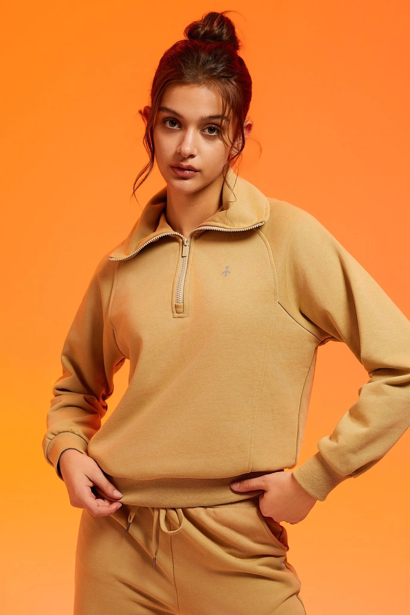 Half-Zip Cropped Sweatshirt