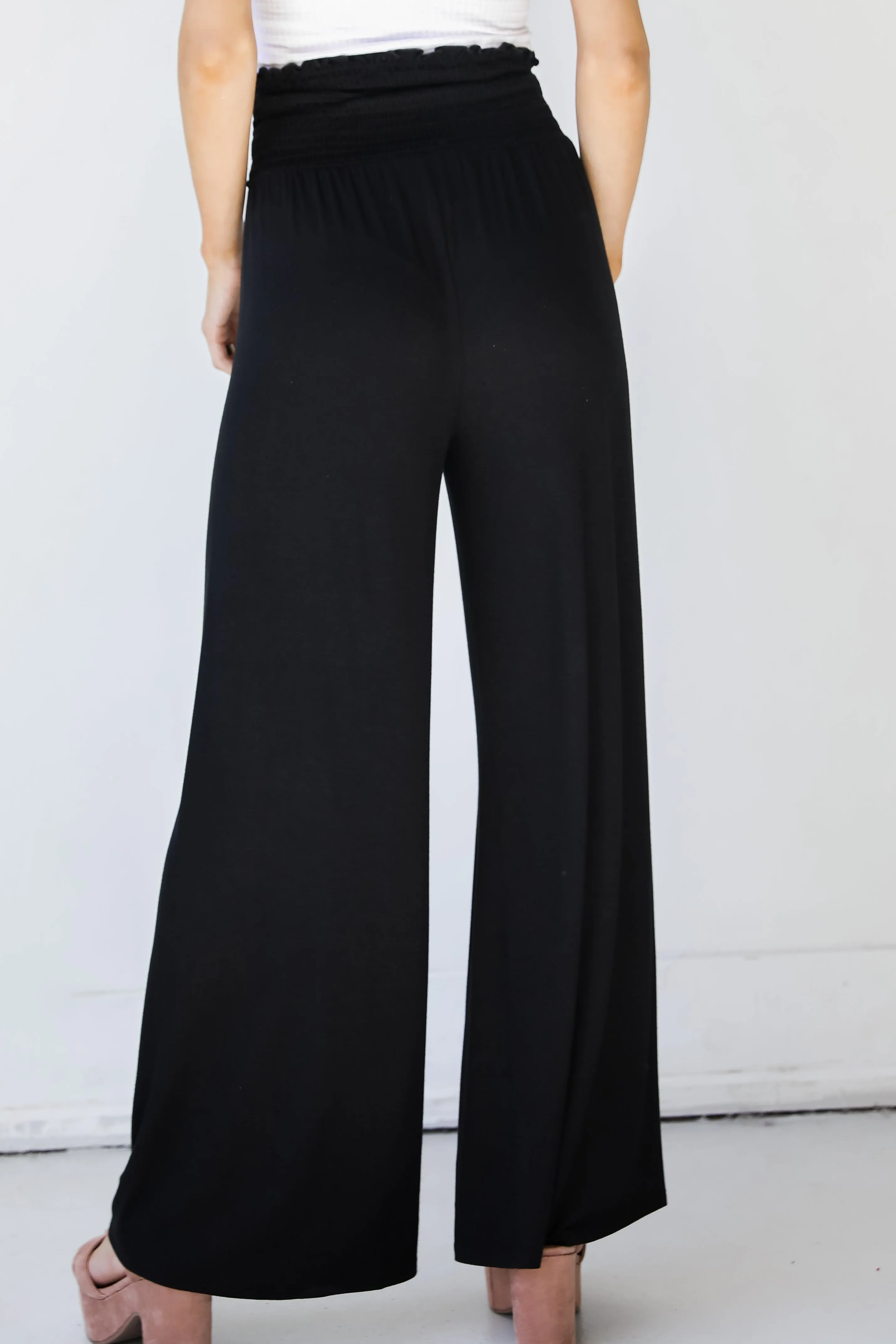 Here For You Smocked Wide Leg Pants