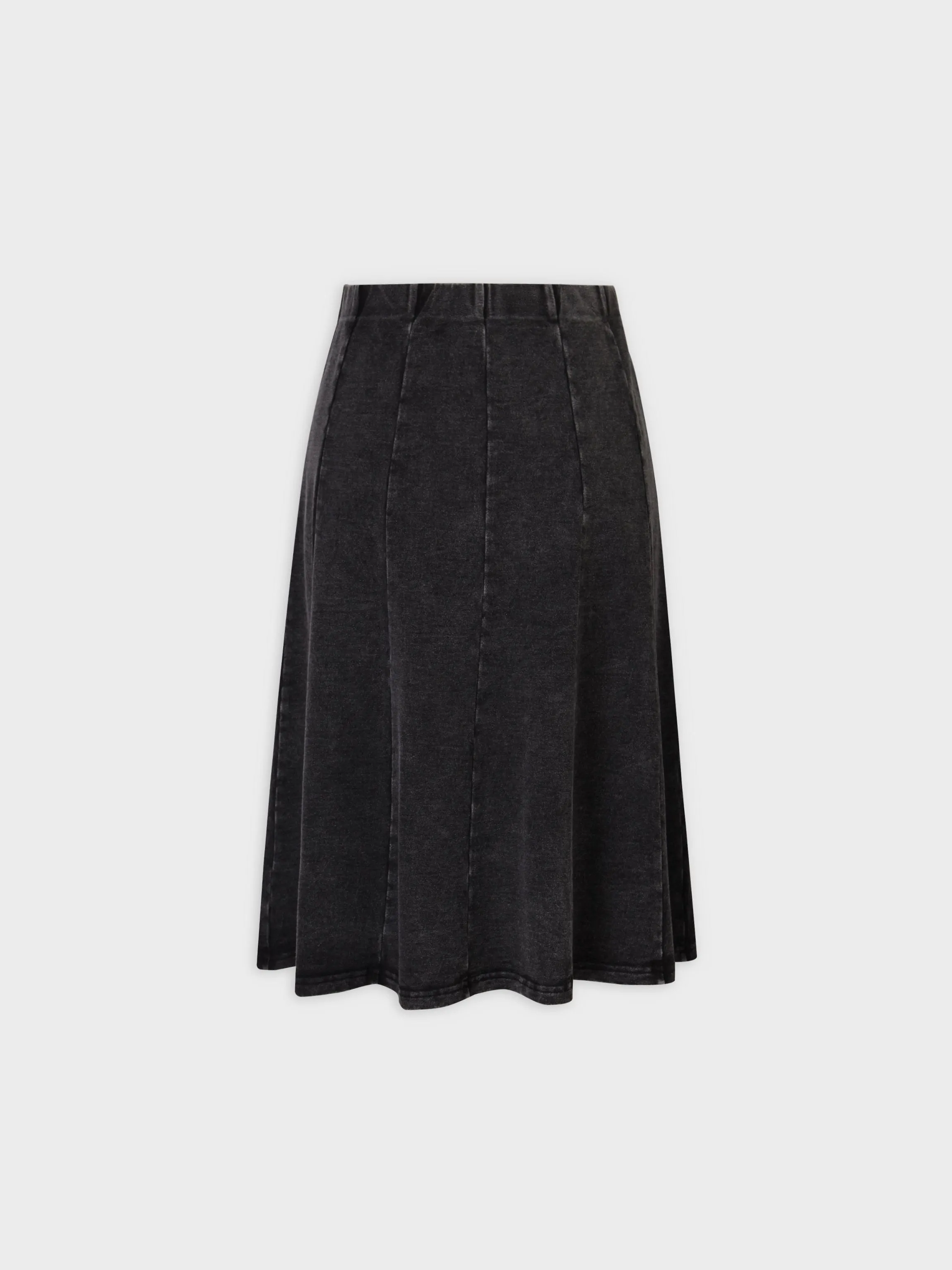 Jersey Paneled Skirt 24"-Black