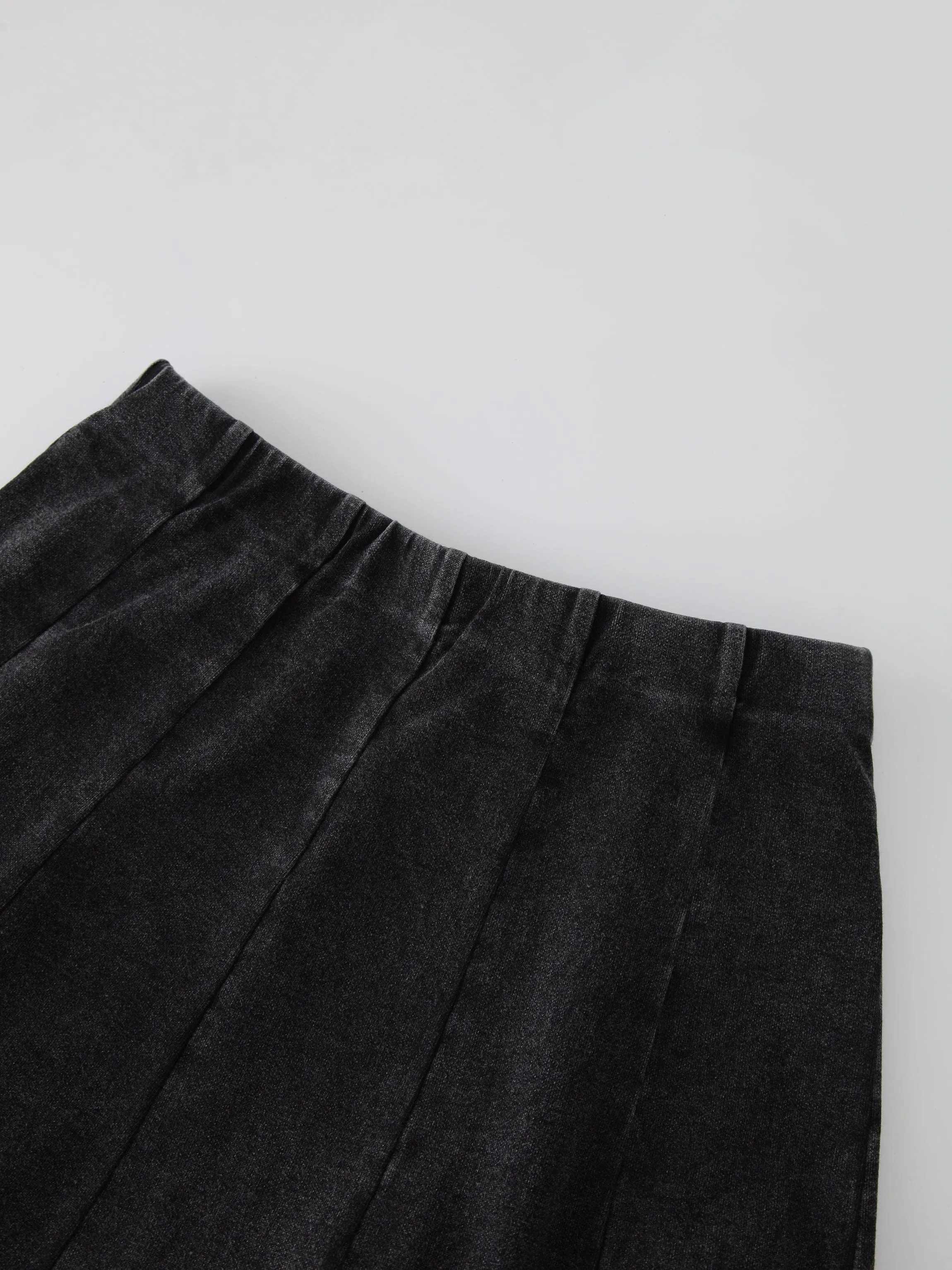 Jersey Paneled Skirt 33"-Black