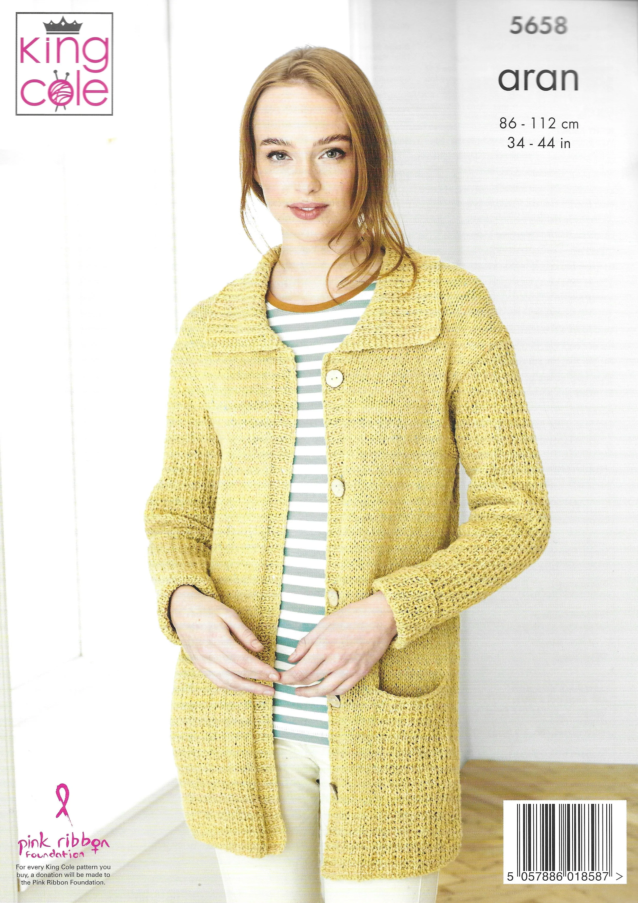 King Cole 5658 Cardigans Aran Knitting Pattern