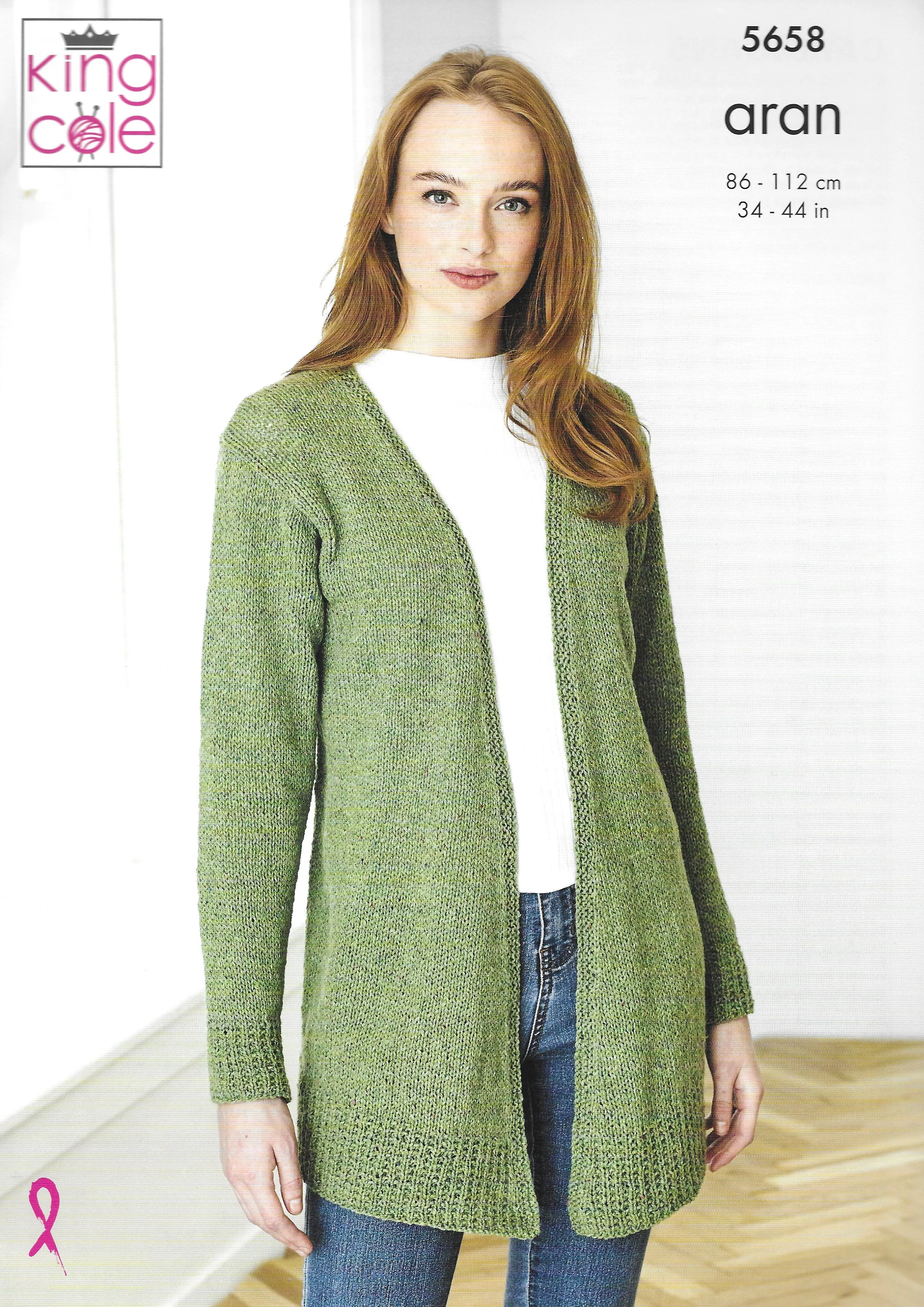 King Cole 5658 Cardigans Aran Knitting Pattern