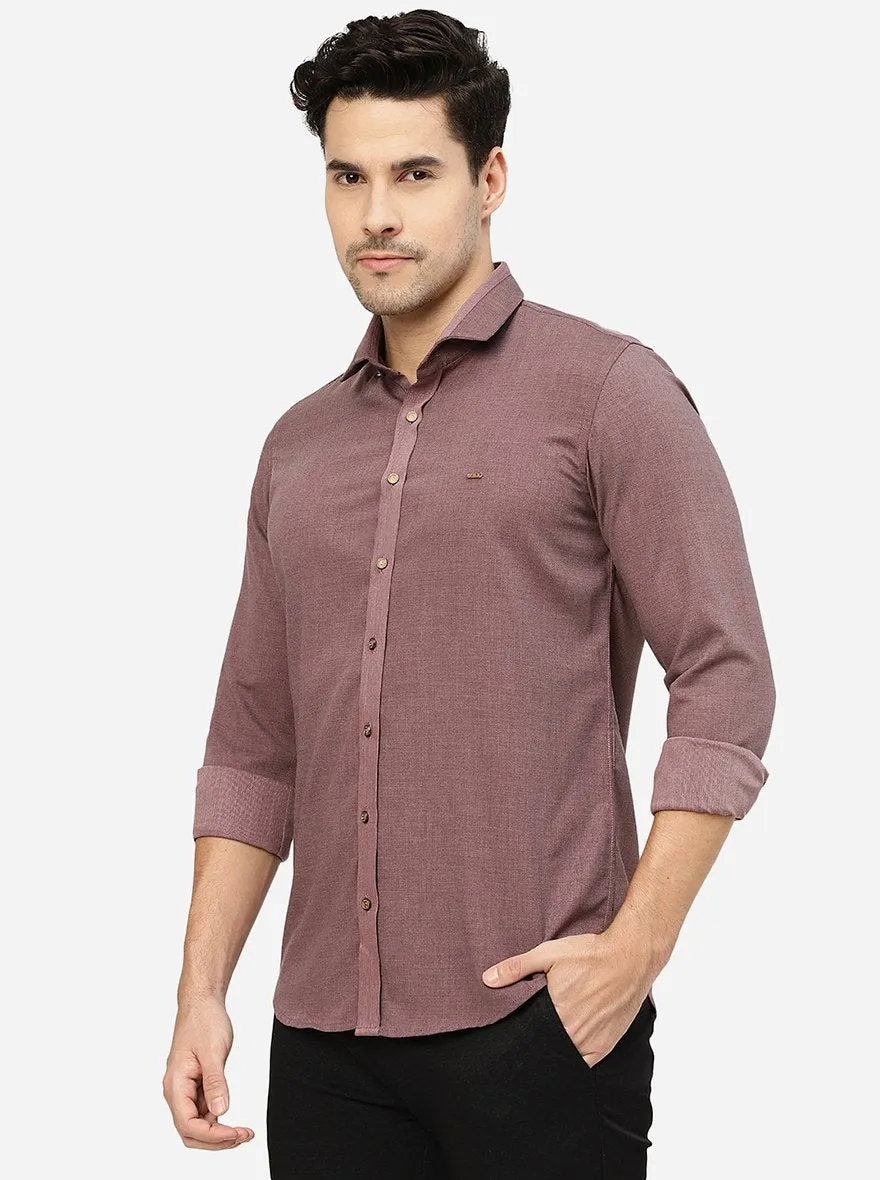 Light Purple Solid Slim Fit Party Wear Shirt | JB Studio