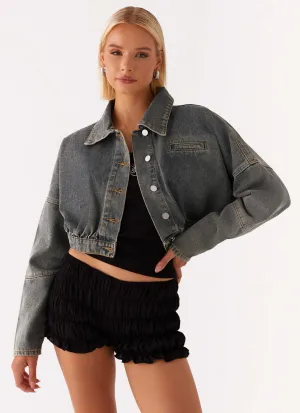 Lilith Boxy Denim Jacket - Vintage Wash