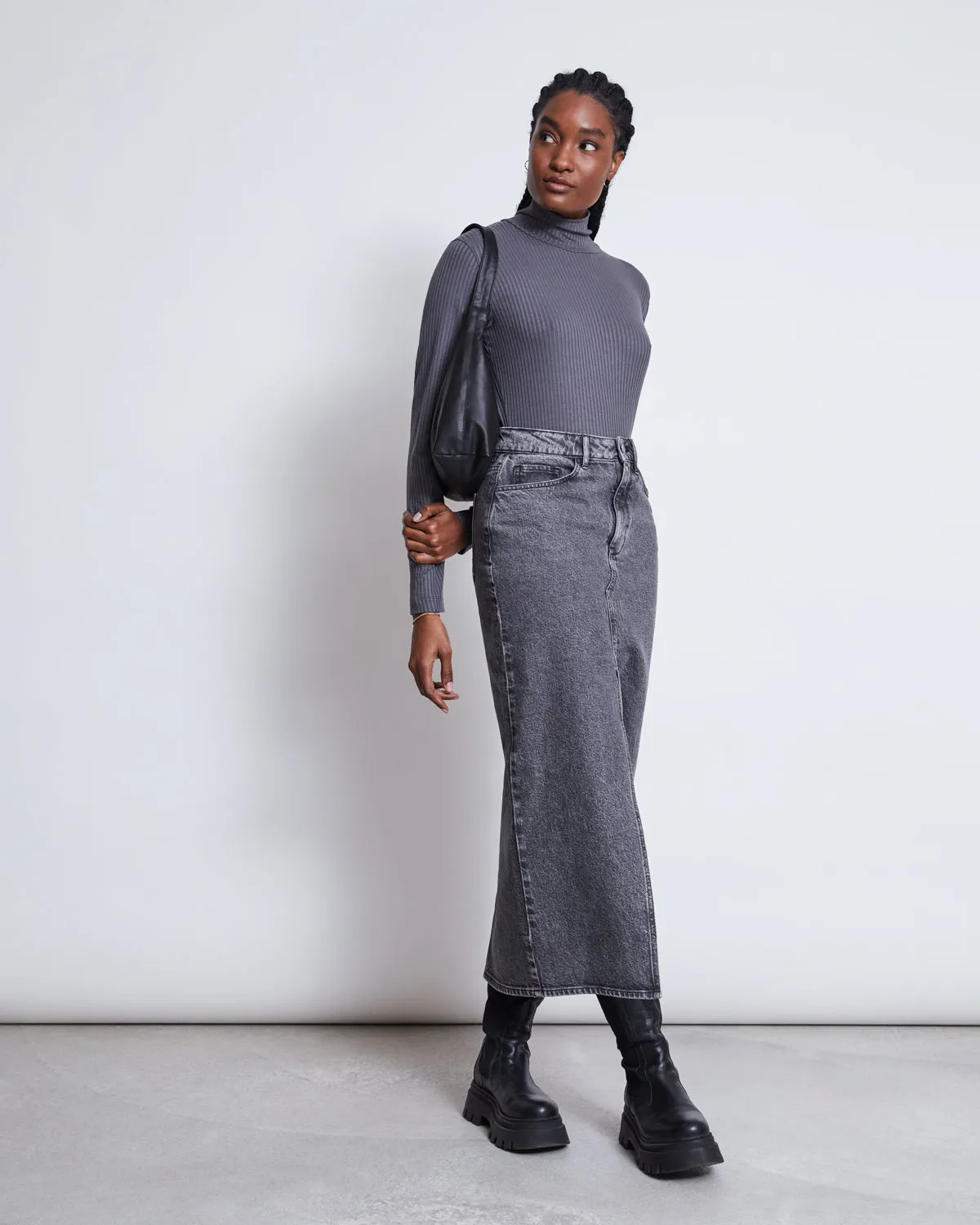 LYOCELL TURTLENECK MIO DARK GREY