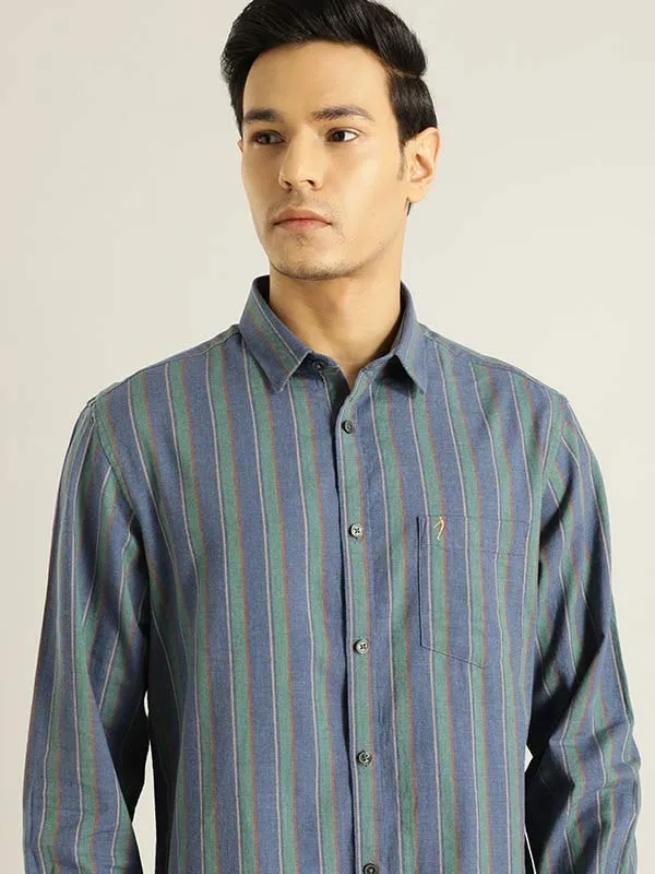 Men Striped Full Sleeve Cotton Shirt