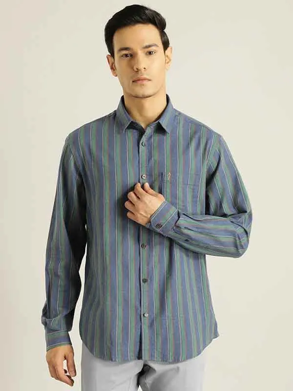 Men Striped Full Sleeve Cotton Shirt