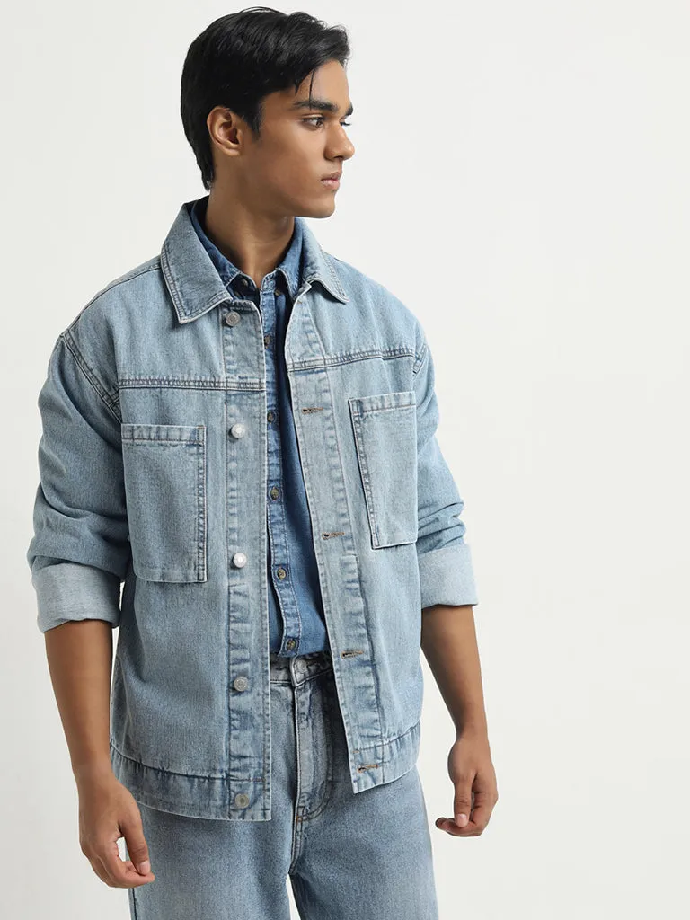 Nuon Blue Relaxed-Fit Denim Jacket