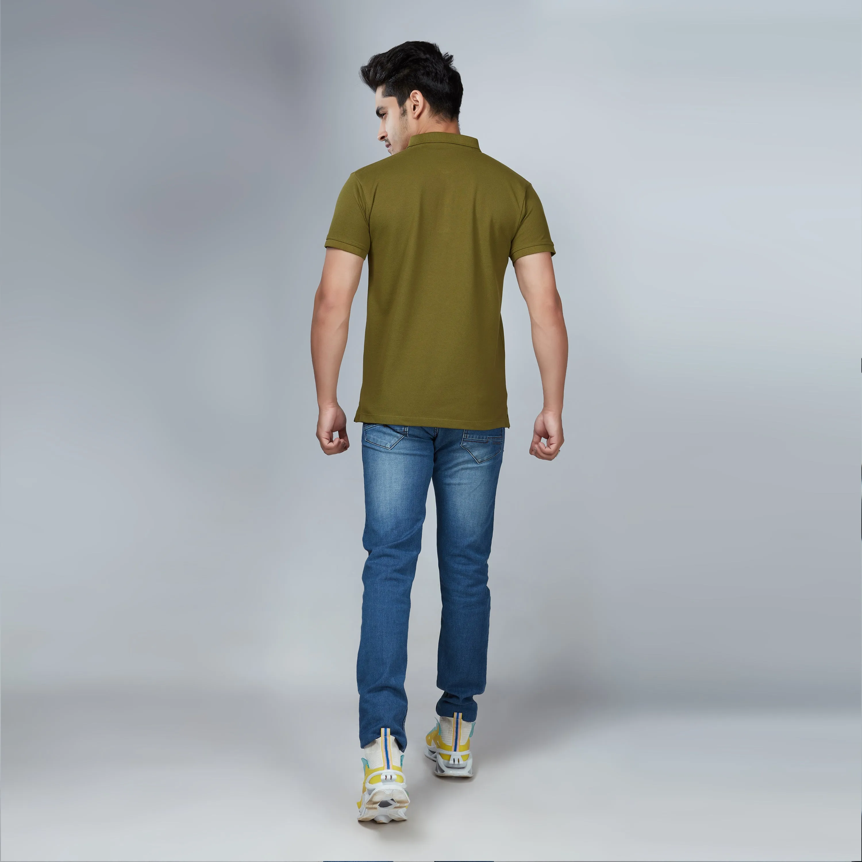 Old Olive Half Sleeve Polo T-Shirt