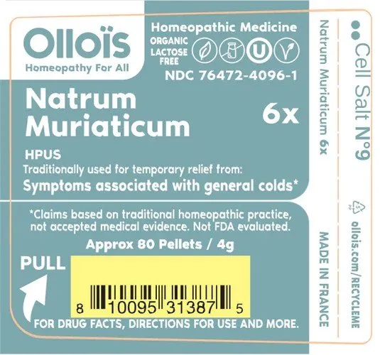 Ollois Homeopathics Cell Salt #9 - Natrum Muriaticum 6x - Organic & Vegan 80 Pellet