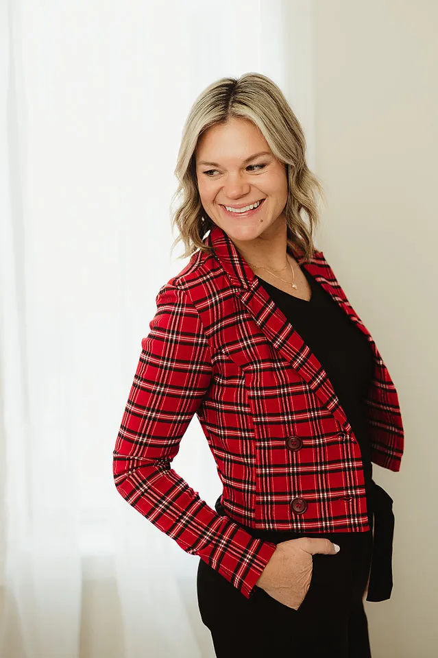 Plaid Cropped Blazer