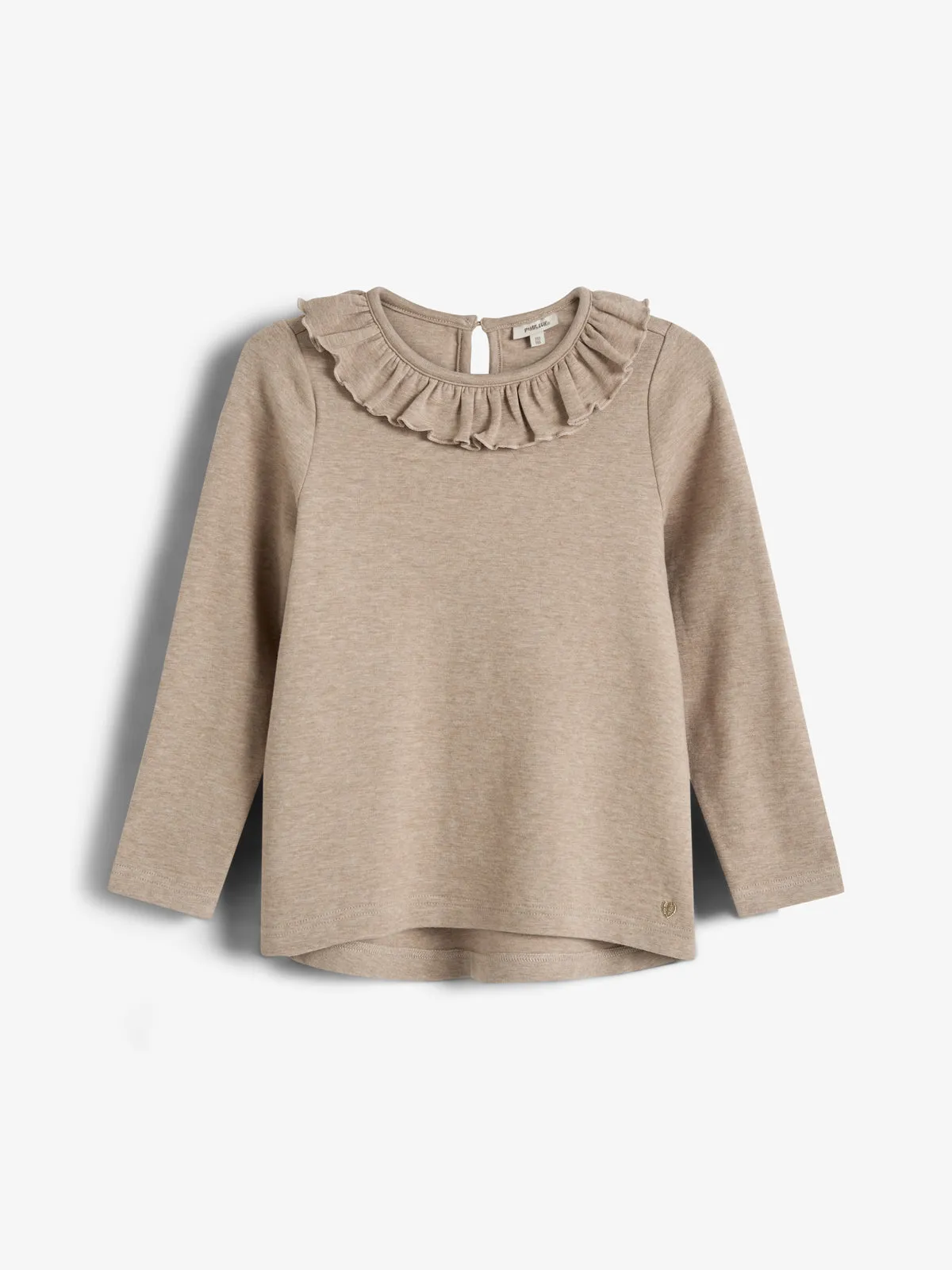 Plush Jersey Pierrot Collar Blouse - Kids - Beige Melange