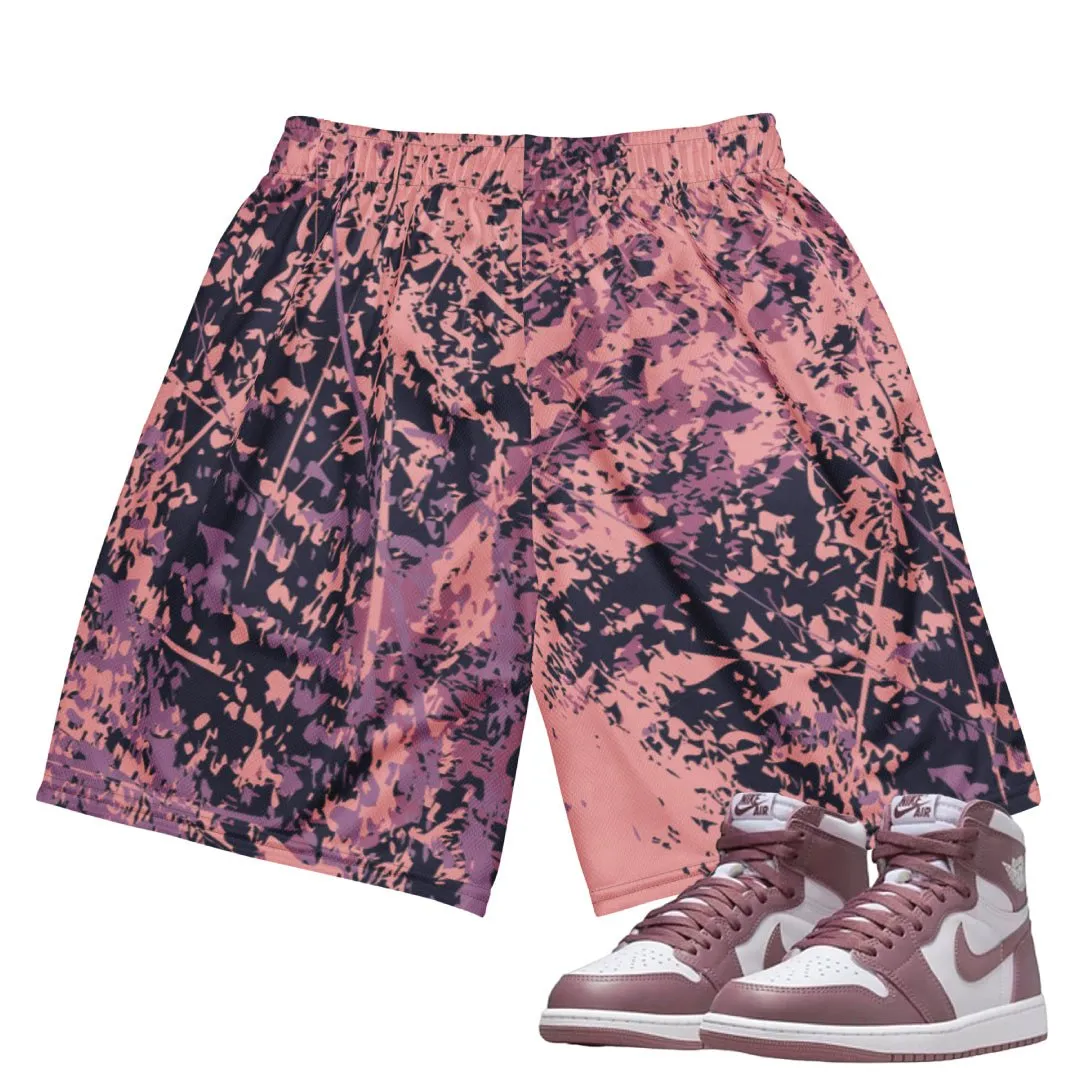 Retro 1 OG "Mauve" Splatter Mesh Basketball Shorts